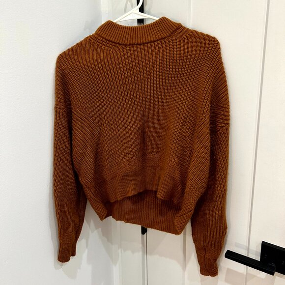 Line & Dot Burnt Orange Dolman Sleeve Knit Sweater - Picture 1 of 3